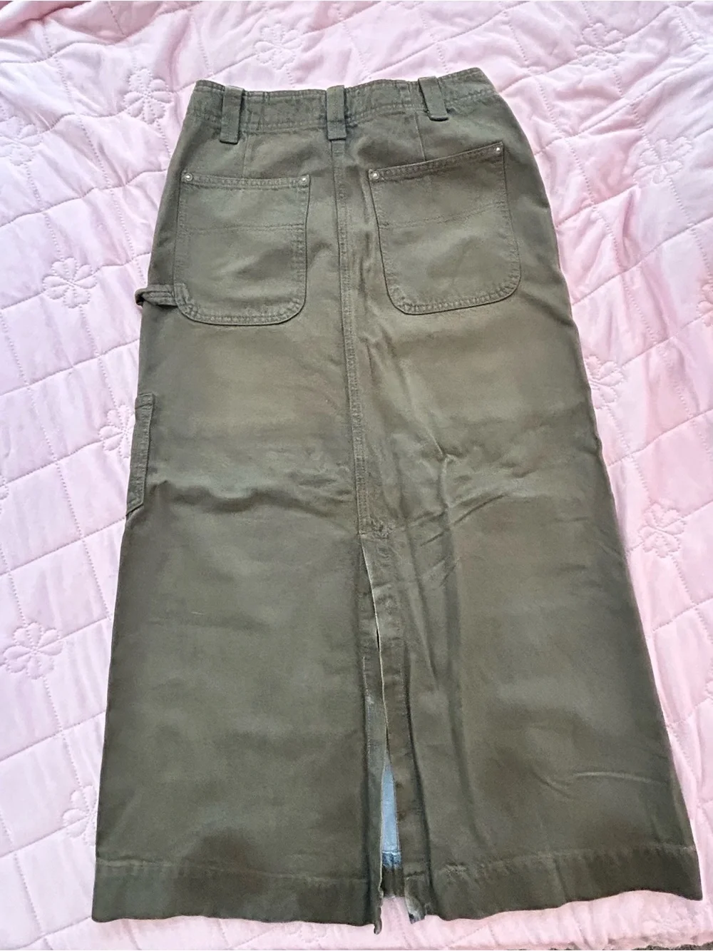 Free People Harmonica Coated Denim Maxi Skirt Sz. 28
